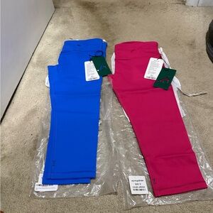 Blue and Pink Cropped Leggings Bundle/2 Size S